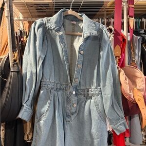 Women's Light Blue Denim Jumpsuit